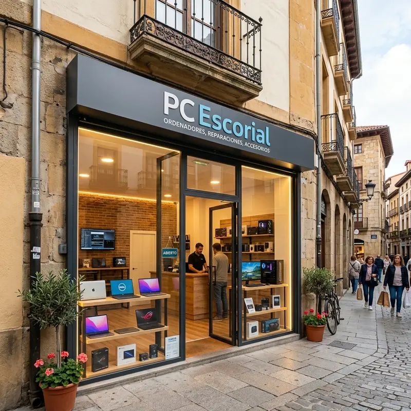 Fachada del taller de informática PC Escorial en San Lorenzo de El Escorial